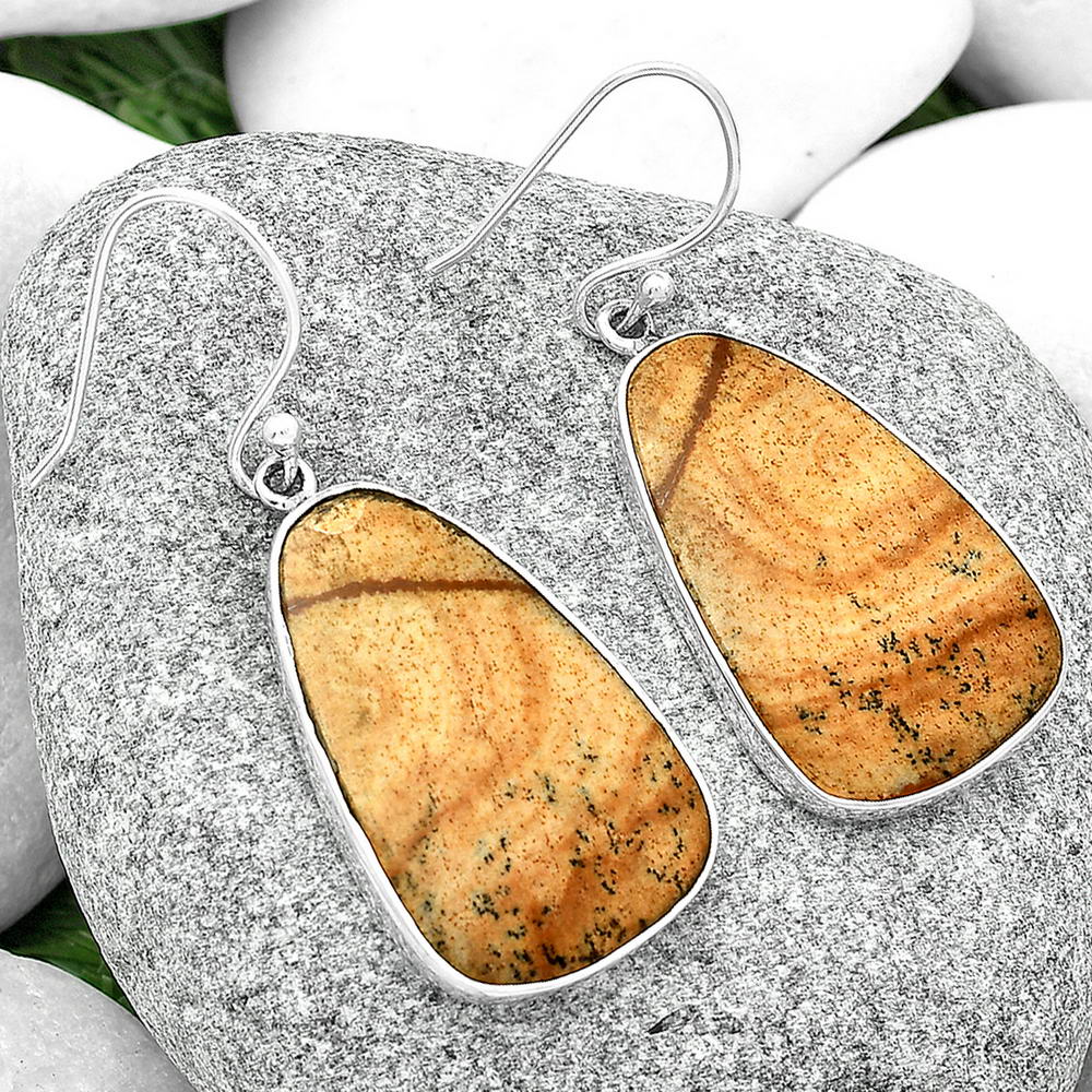 Natural Picture Jasper Earrings E-1001 SDE68720