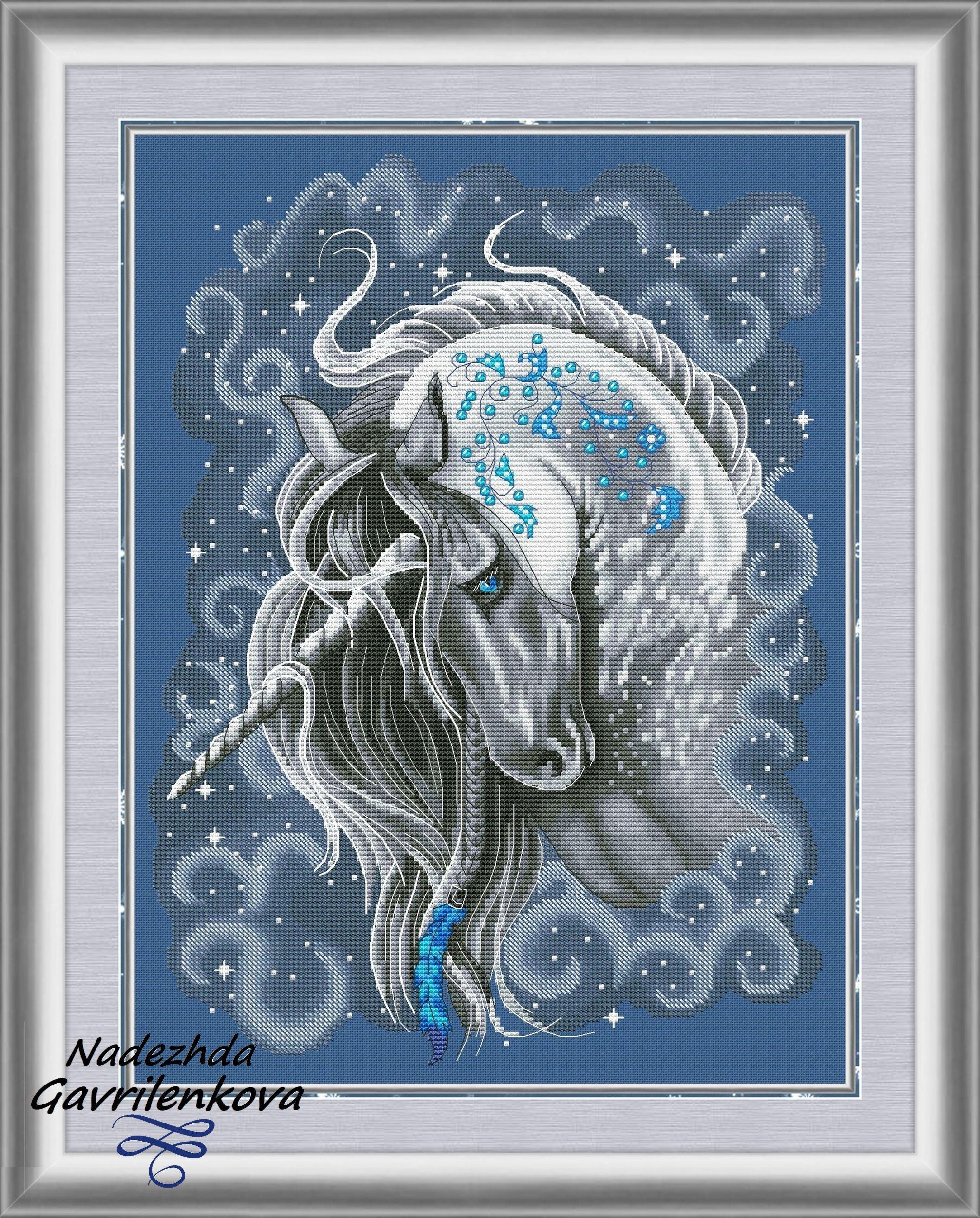 Frosty Unicorn - PDF Counted Cross Stitch Pattern